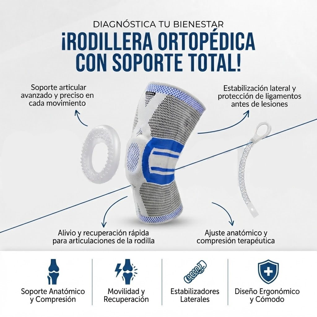 Rodillera ortopédica con soporte