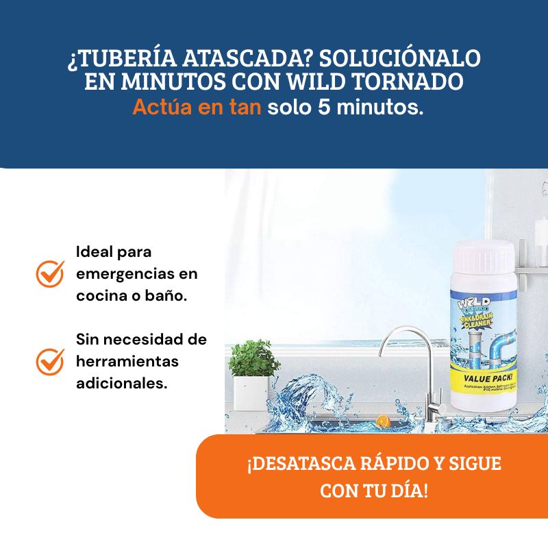 Destapa cañerías Wild Tornado