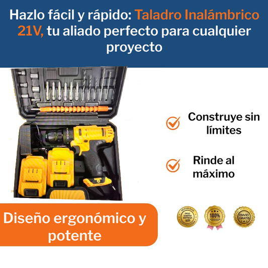 Taladro Inalámbrico 21v Percutor Para Trabajo Pesado