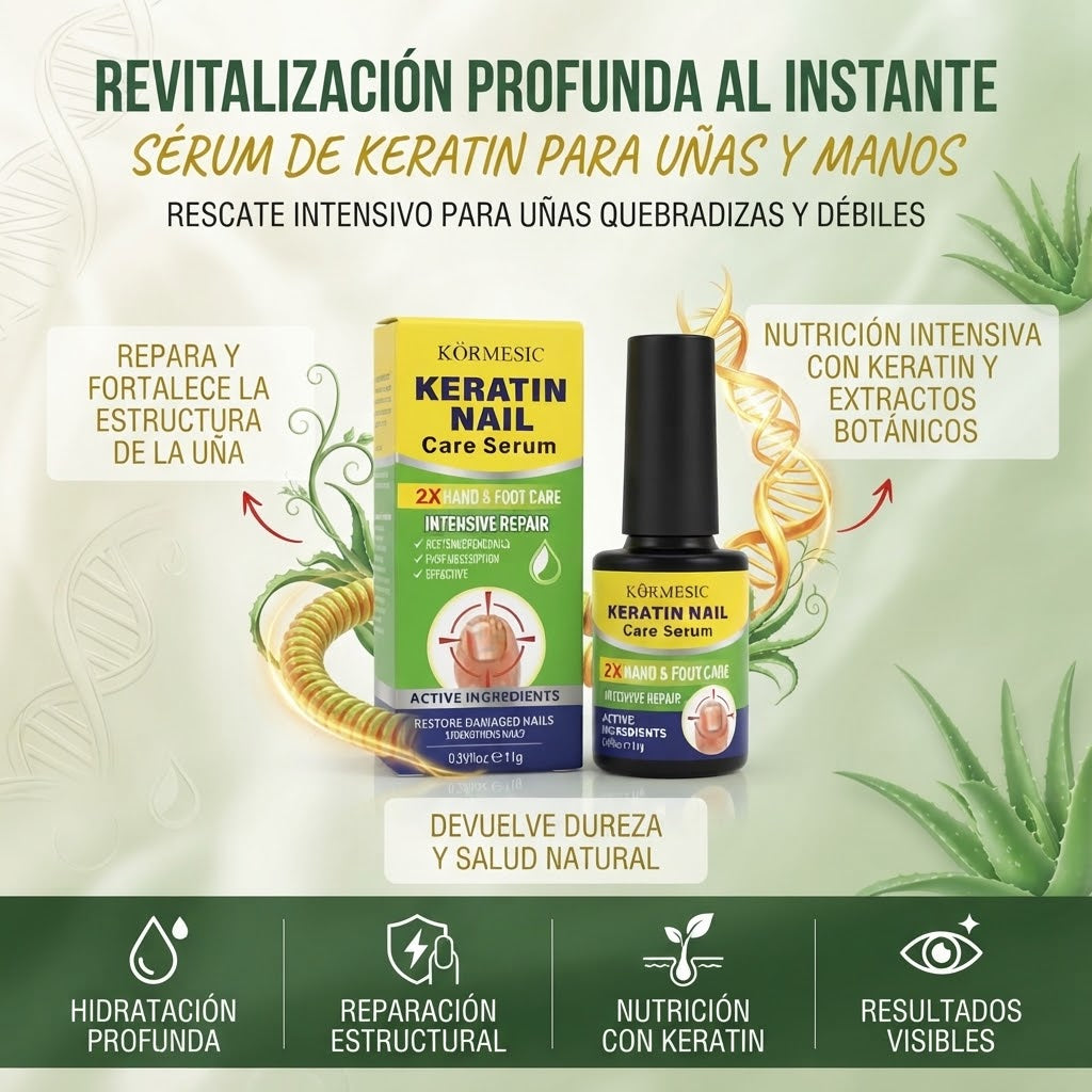 Sérum de queratina para el cuidado de las uñas, hidratación y reparación de manos