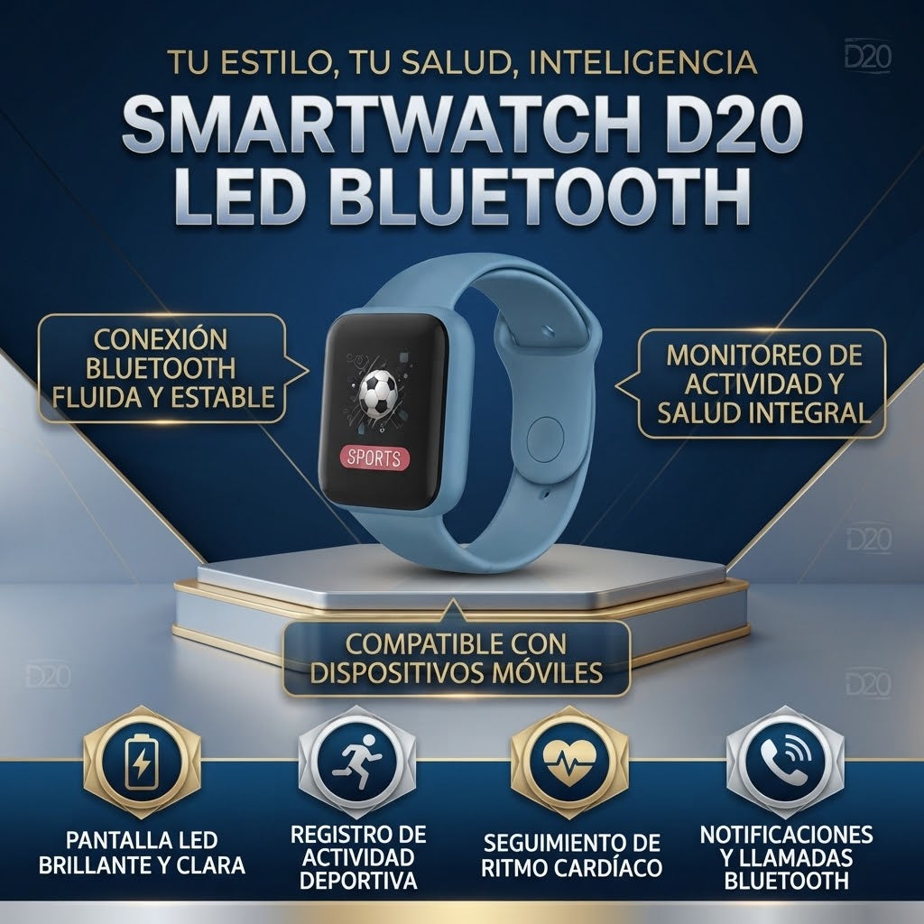 Reloj Inteligente Smartwatch D20 Led Bluetooth