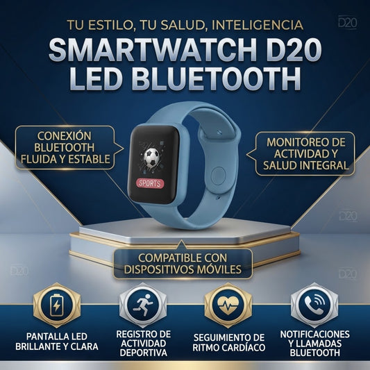 Reloj Inteligente Smartwatch D20 Led Bluetooth