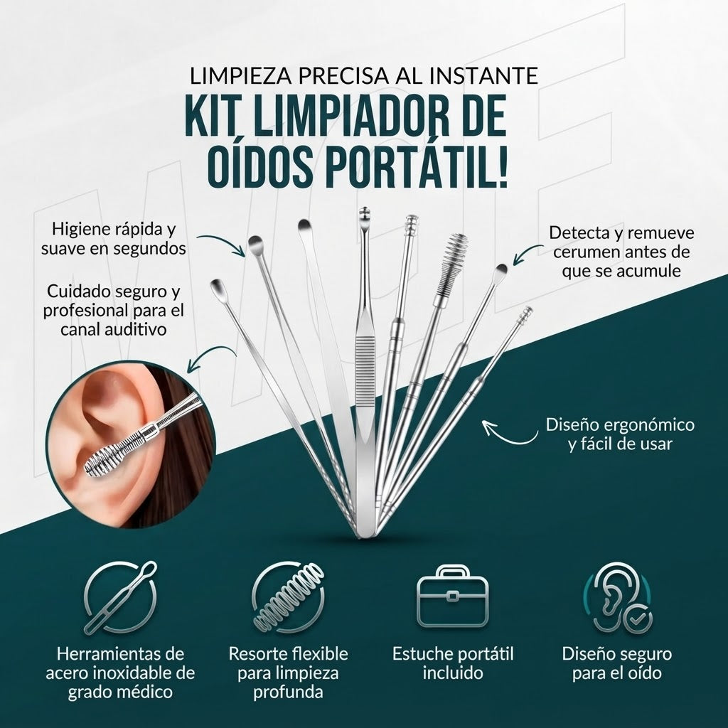 Kit Limpiador de Oídos Portátil