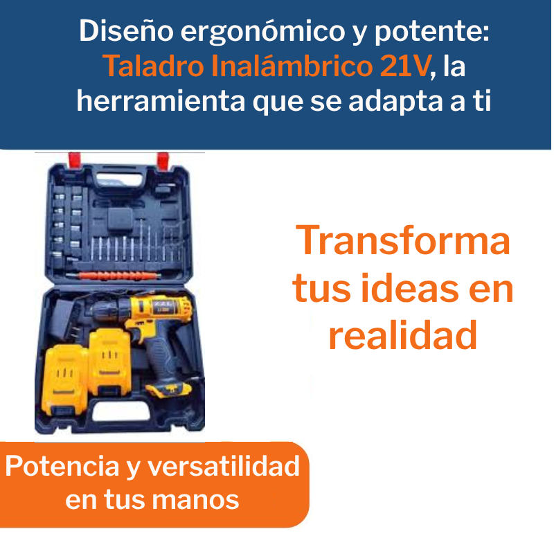 Taladro Inalámbrico 21v Percutor Para Trabajo Pesado