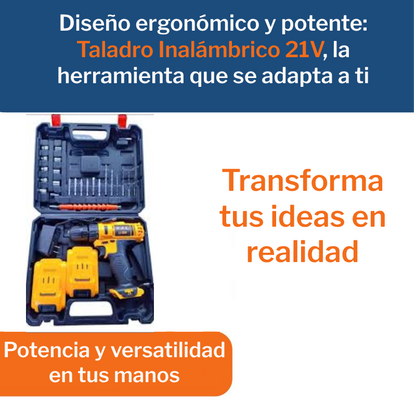 Taladro Inalámbrico 21v Percutor Para Trabajo Pesado