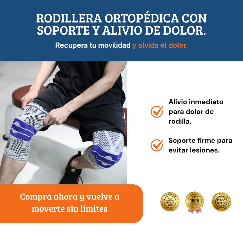 Rodillera ortopédica con soporte