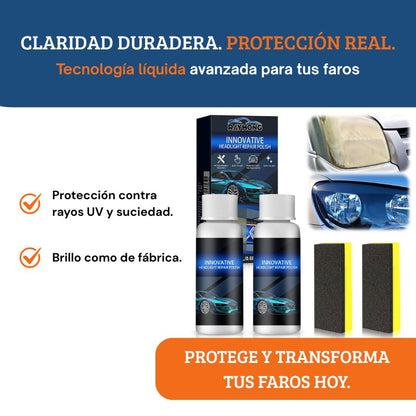 Líquido reparador de faros de coche