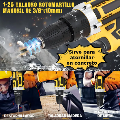 Taladro Percutor Inalámbrico - 21V Percutor