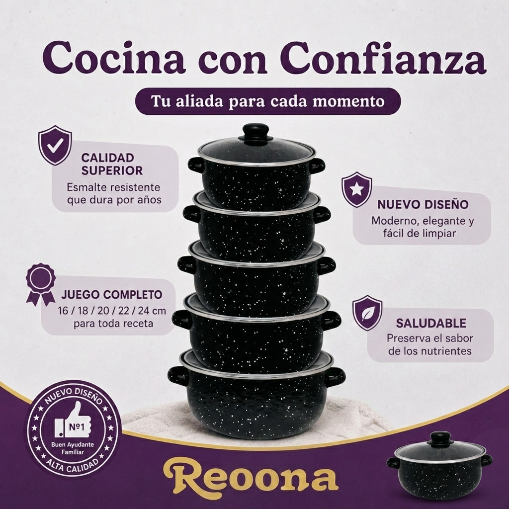 Reoona: Juego de Ollas de Peltre