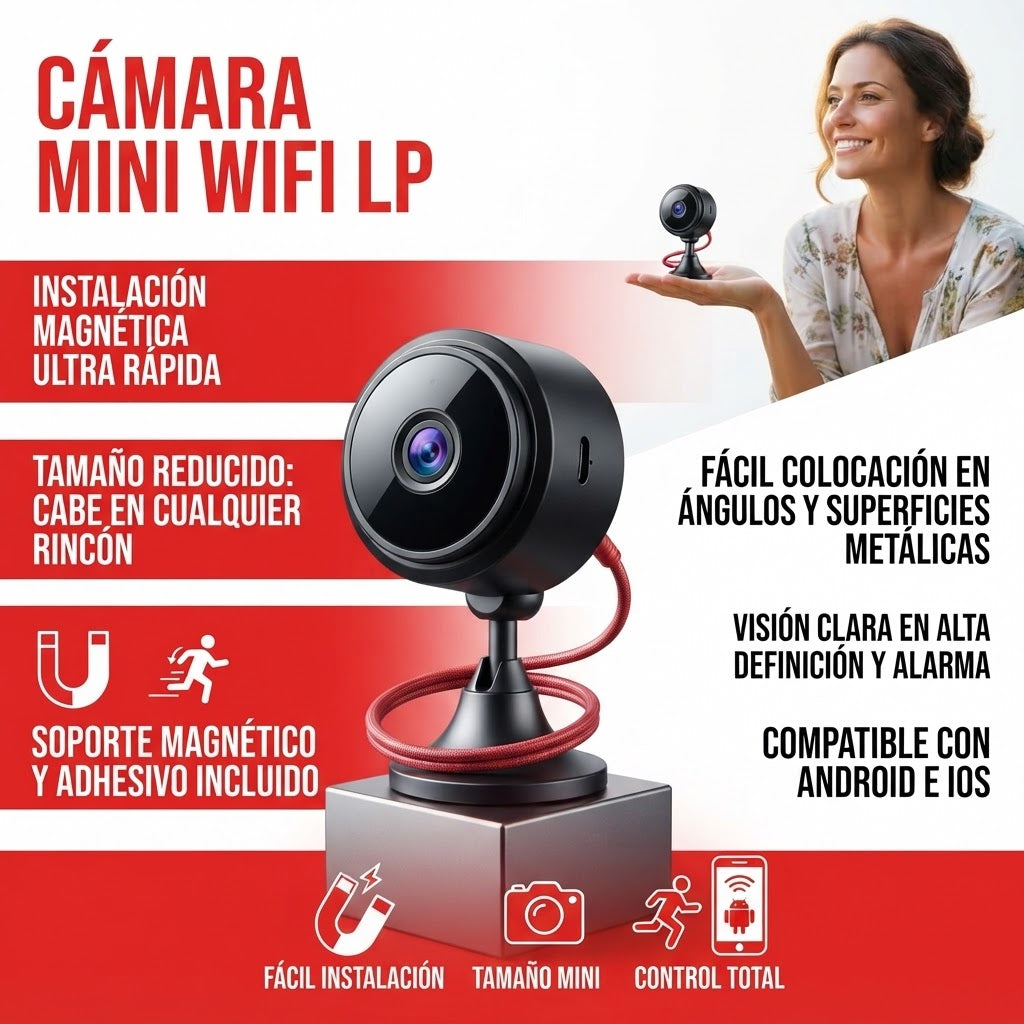 Mini Camara Inalambrica Lp Wifi Hd Alarma Android Ios