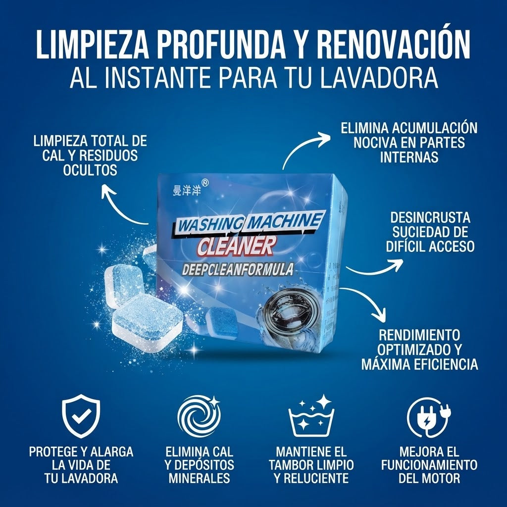 Pastillas Efervescentes Limpieza De Máquina Lavadora 12 Uds